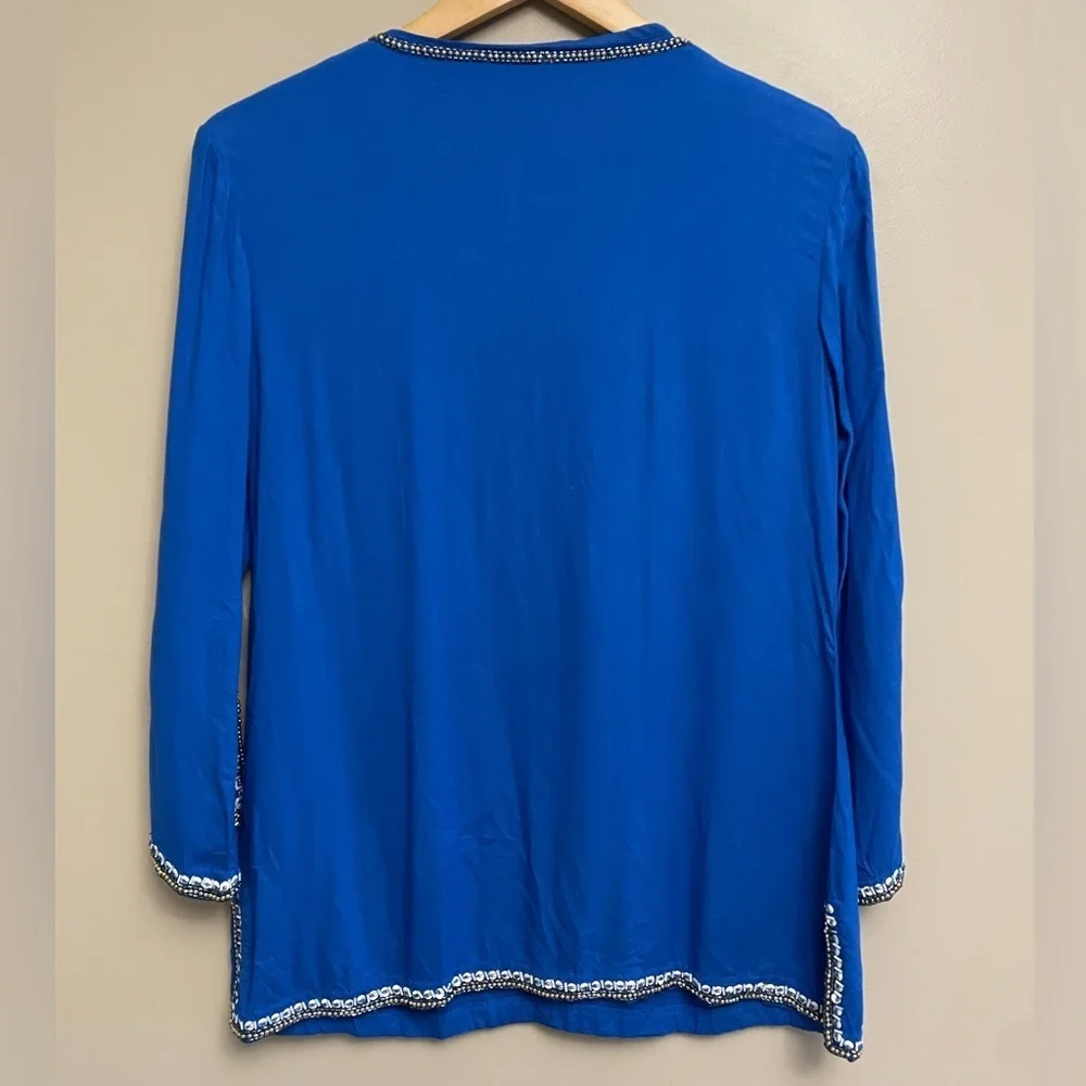 Lilly Pulitzer Braydon Tunic Top Embellished XS Blue - Picture 10 of 12